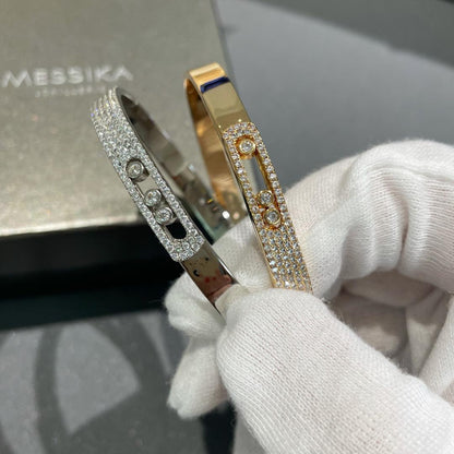 [Amore Jewelry]Move Noa Rose Gold Pavé Diamond Bangle Bracelet