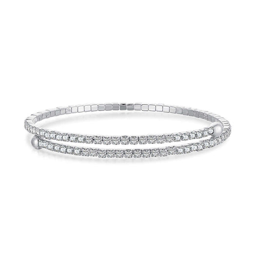 [Amore Jewelry]Row of Diamonds Round Fashion Bracelet