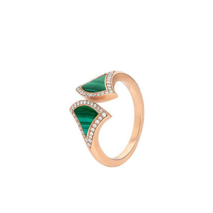 [Amore Jewelry]DREAM MALACHITE DIAMOND OPEN RING
