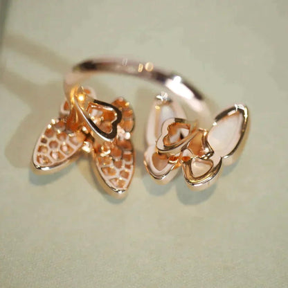[Amore Jewelry]TWIN BUTTERFLY DIAMOND MOP RING