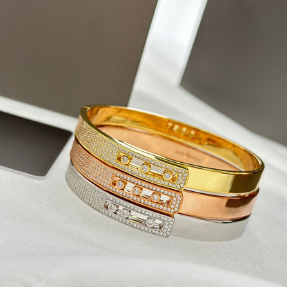 [Amore Jewelry]Move Noa Rose Gold Pavé Diamond Bangle Bracelet