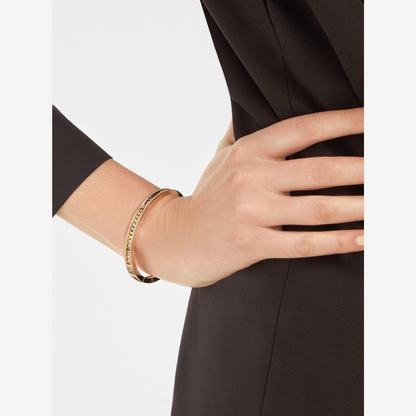 [Amore Jewelry]ZERO 1 SPIRAL AND PAVED DIAMOND GOLD BRACELET