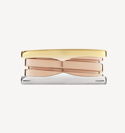[Amore Jewelry]ZERO 1 THREE-BAND ROSE WHITE AND YELLOW RING