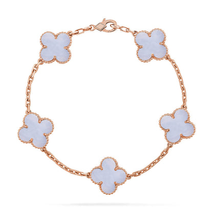 [Amore Jewelry] CLOVER 5 MOTIF PURPLE CHALCEDONY BRACELET COLLECTION