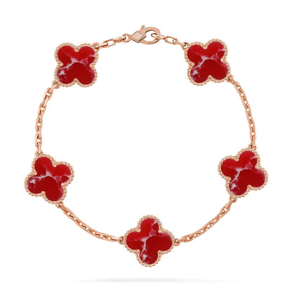[Amore Jewelry]CLOVER 5 MOTIF RED PATTERN BRACELET COLLECTION