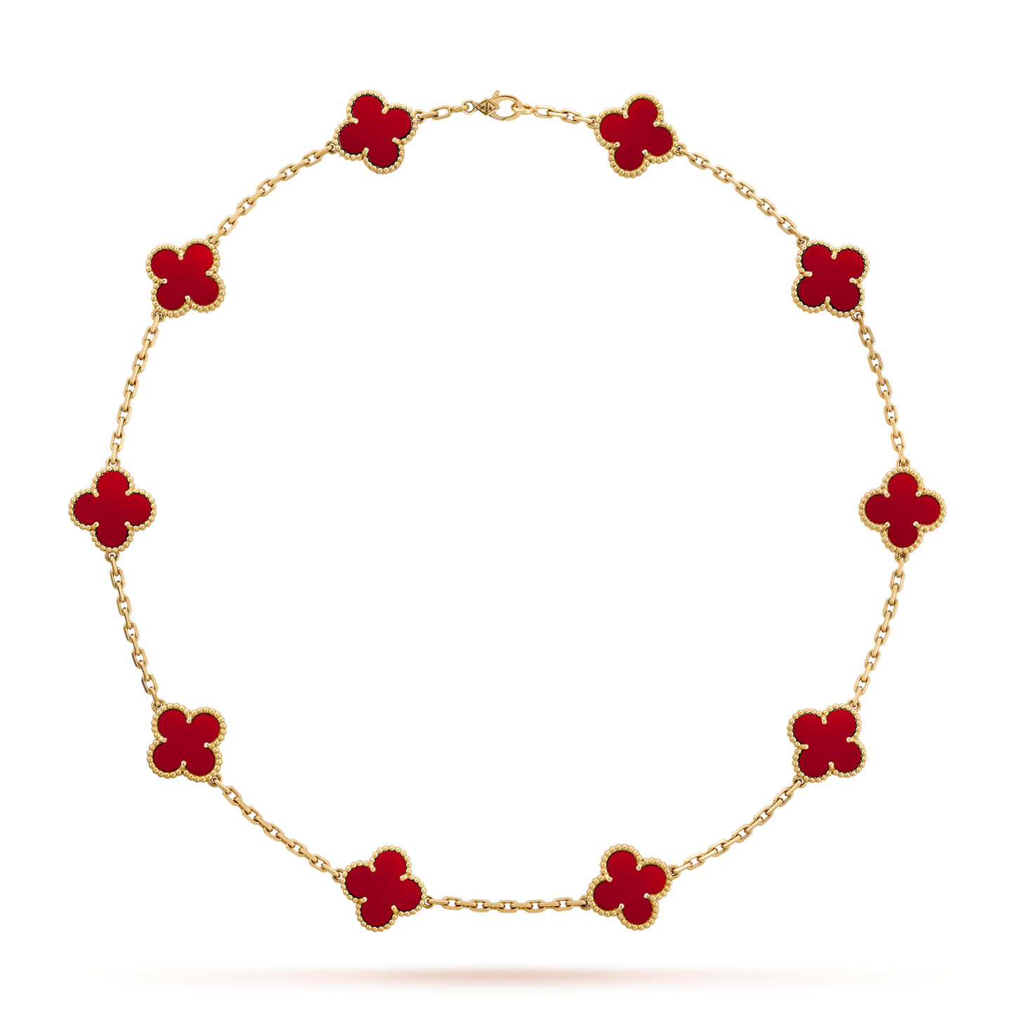 [Amore Jewelry]CLOVER 10 MOTIFS CARNELIAN NECKLACE