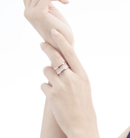 [Amore Jewelry]ZERO 1 WITH PAVED DIAMONDS ON THE SPIRAL RING