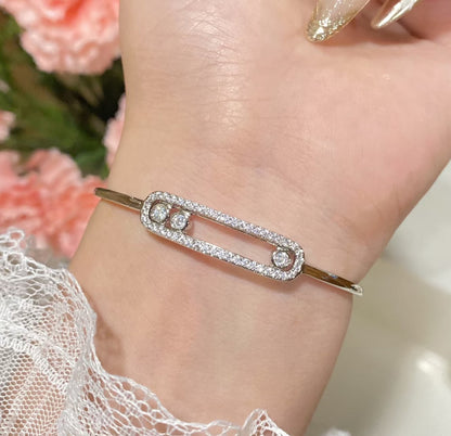 [Amore Jewelry]Move Pavé Diamond Bangle Bracelet M