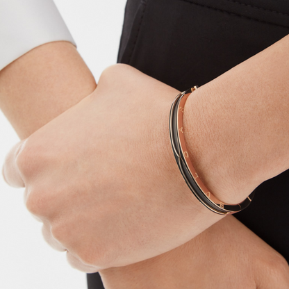 [Amore Jewelry]ZERO 1 PINK GOLD WITH MATTE BLACK CERAMIC BRACELET