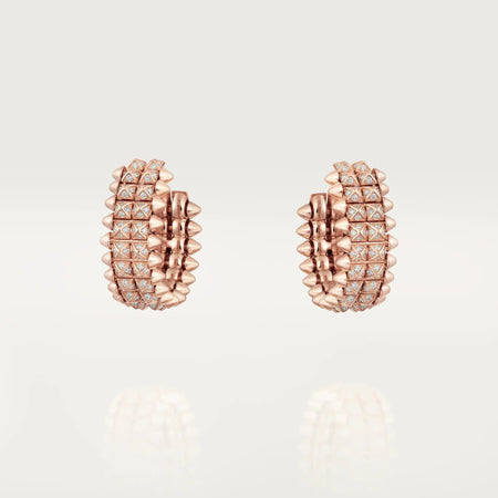 [Amore Jewelry]CLASH 9.2MM FULL DIAMOND DOUBLE ROW EARRINGS