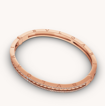 [Amore Jewelry]ZERO 1 SPIRAL AND PAVED DIAMOND PINK GOLD BRACELET
