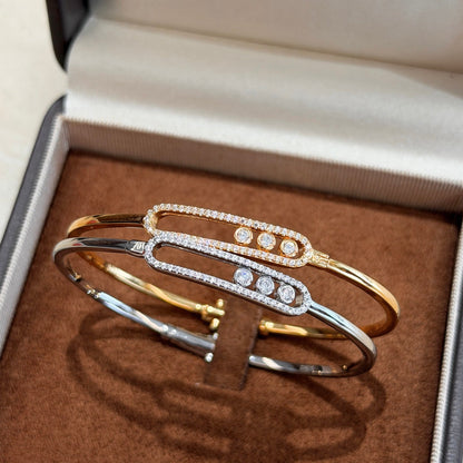 [Amore Jewelry]Move Pavé Diamond Bangle Bracelet M