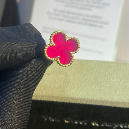 [Amore Jewelry]NEW CLOVER PINK ENAMEL RINGS