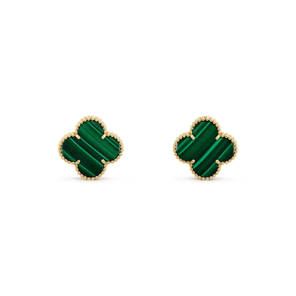 [Amore Jewelry]CLOVER MINI 9.5MM MALACHITE  EARRINGS
