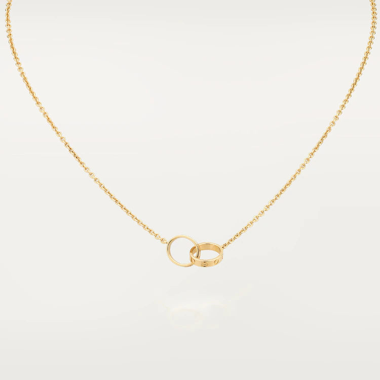 [Amore Jewelry]LOVE NECKLACE DOUBLE RING GOLD