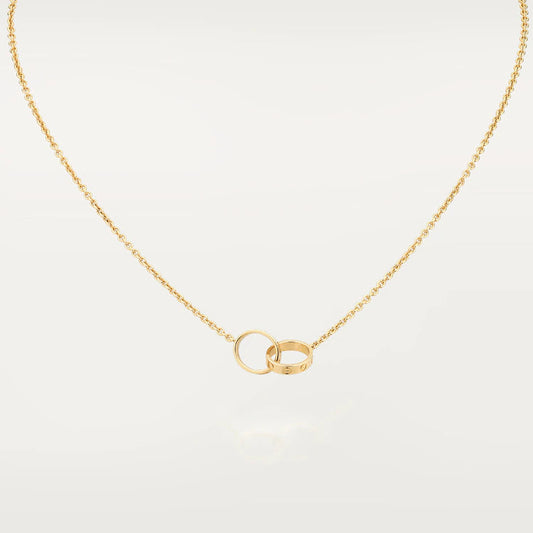 [Amore Jewelry]LOVE NECKLACE DOUBLE RING GOLD