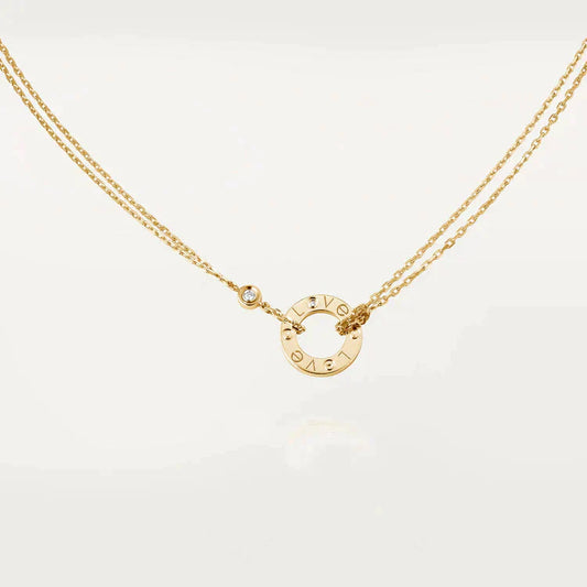 [Amore Jewelry]LOVE NECKLACE 16MM 2 DIAMONDS