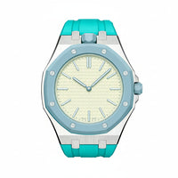 Oak Pop Sky Blue Steel Silicone Strap