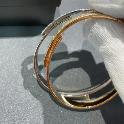 [Amore Jewelry]Move Noa Rose Gold Pavé Diamond Bangle Bracelet