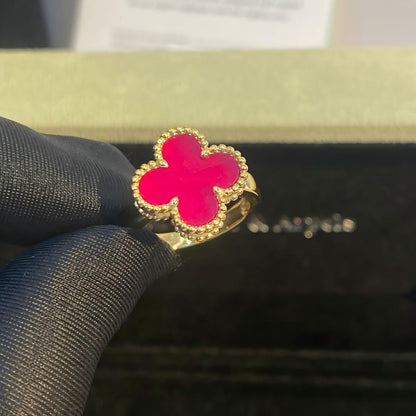 [Amore Jewelry]NEW CLOVER PINK ENAMEL RINGS