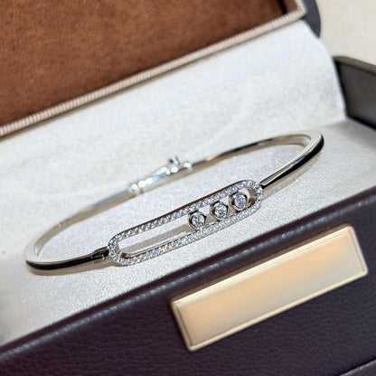 [Amore Jewelry]Move Pavé Diamond Bangle Bracelet M