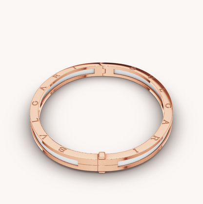 [Amore Jewelry]ZERO 1 PINK GOLD WITH WHITE CERAMIC BRACELET