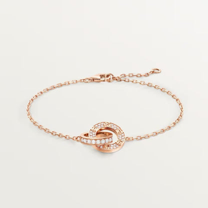 [Amore Jewelry]LOVE DOUBLE RING FULL DIAMOND BRACELET