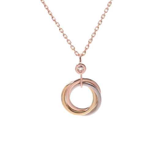 [Amore Jewelry]TRINITY SILVER GOLD PINK GOLD NECKLACE