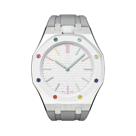 Oak Pop Gray Steel Silicone Strap