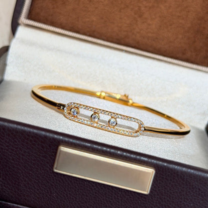 [Amore Jewelry]Move Pavé Diamond Bangle Bracelet M