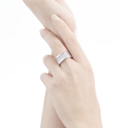 [Amore Jewelry]ZERO 1 WITH PAVED DIAMONDS ON THE SPIRAL RING