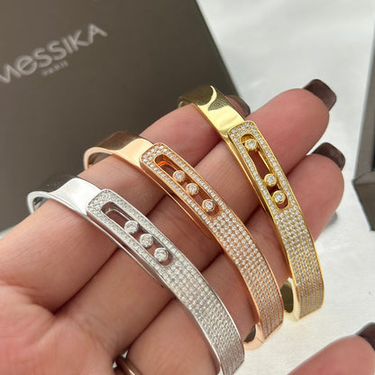 [Amore Jewelry]Move Noa Rose Gold Pavé Diamond Bangle Bracelet