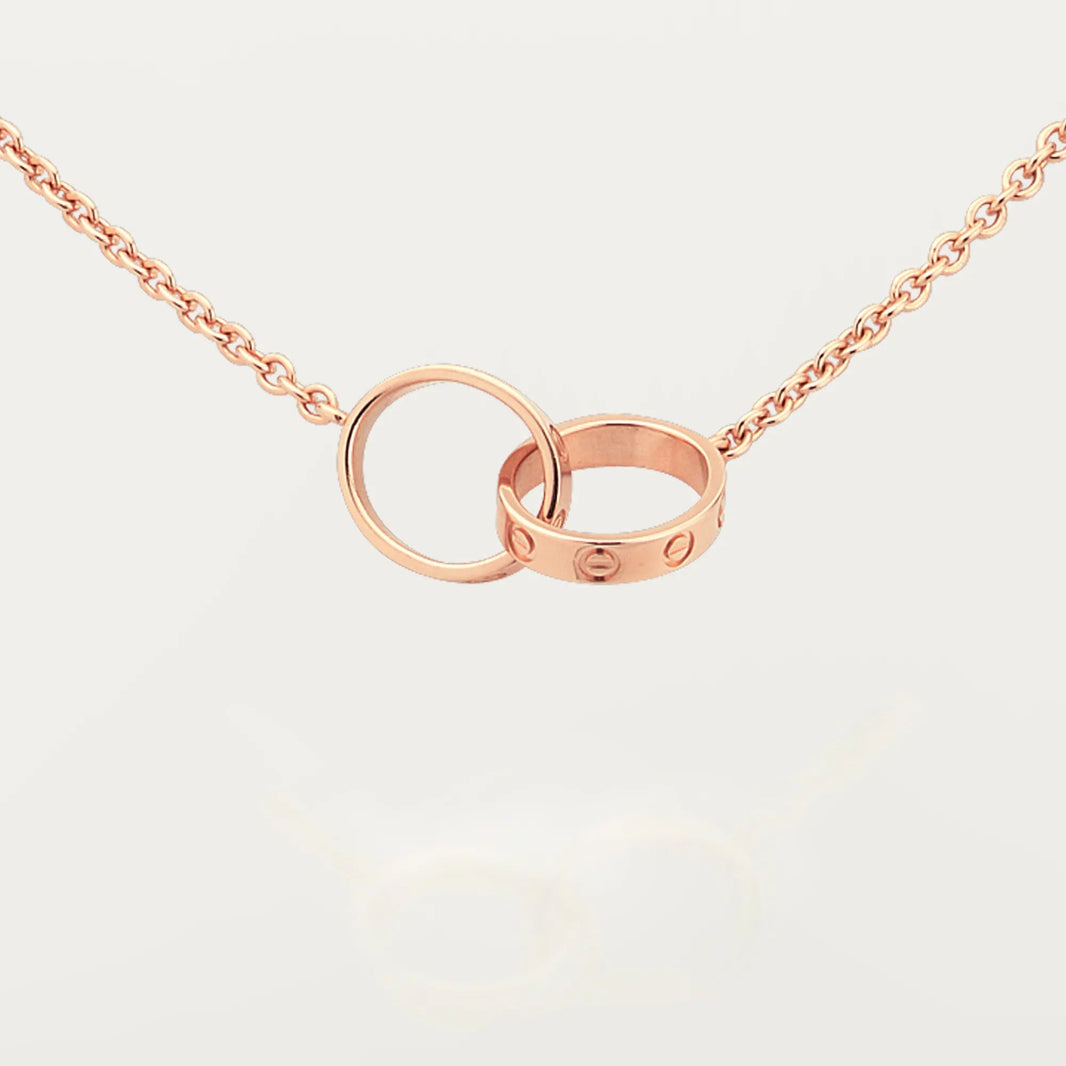 [Amore Jewelry]LOVE DOUBLE RING NECKLACE