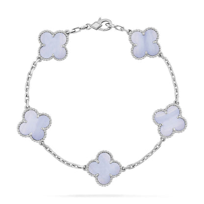 [Amore Jewelry] CLOVER 5 MOTIF PURPLE CHALCEDONY BRACELET COLLECTION