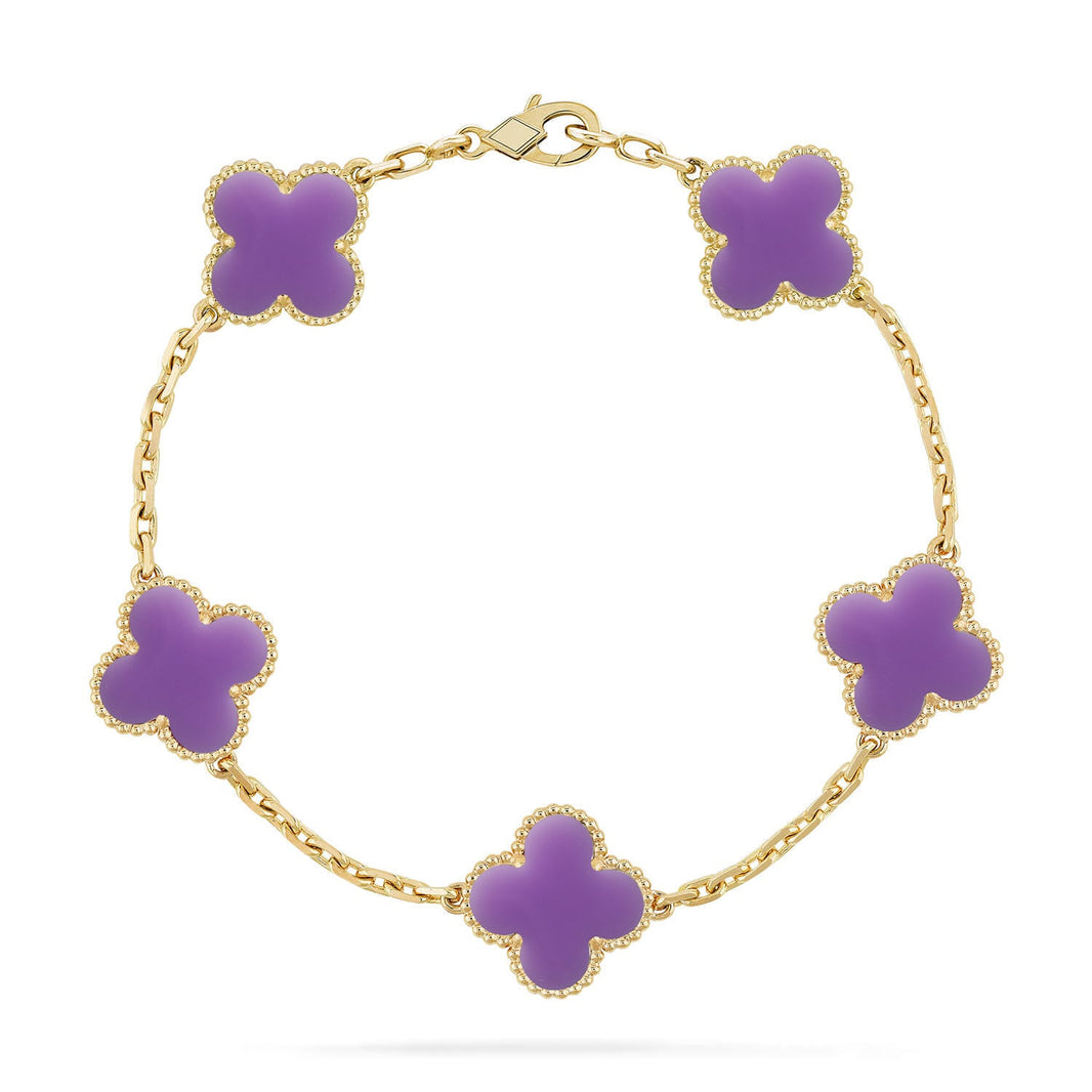 [Amore Jewelry]CLOVER 5 MOTIF LIGHT PURPLE BRACELET COLLECTION