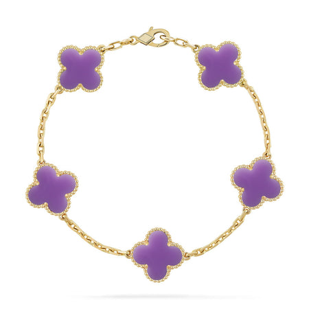 [Amore Jewelry]CLOVER 5 MOTIF LIGHT PURPLE BRACELET COLLECTION