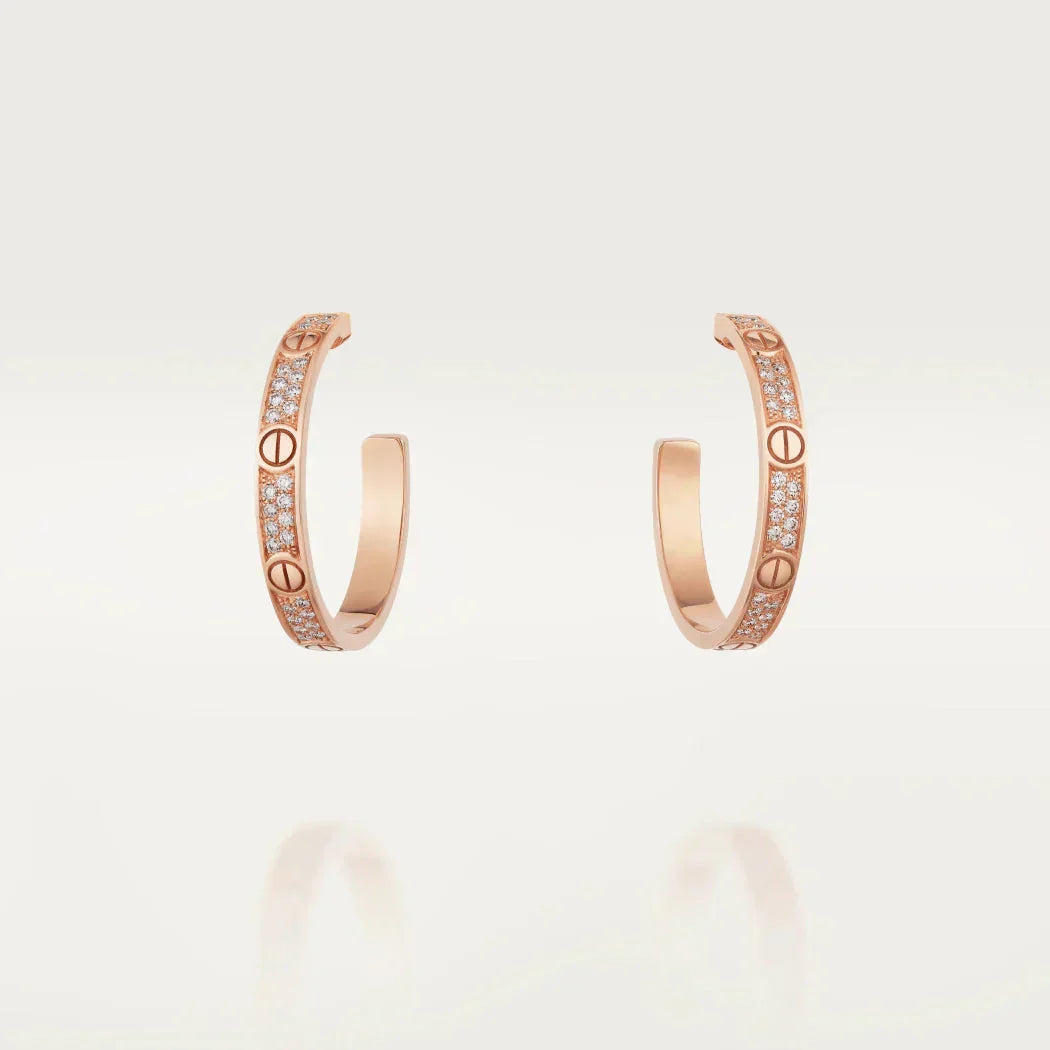 [Amore Jewelry]LOVE EARRINGS 3.6MM DIAMOND PAVED