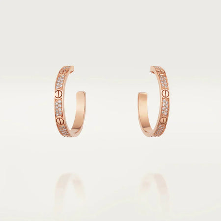 [Amore Jewelry]LOVE EARRINGS 3.6MM DIAMOND PAVED