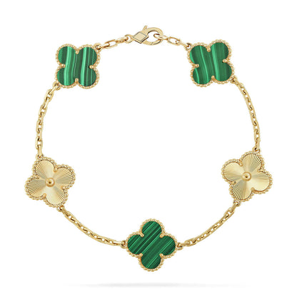 [Amore Jewelry] CLOVER 5 MOTIF MALACHITE BRACELET COLLECTION