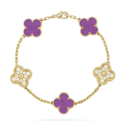 [Amore Jewelry] CLOVER 5 MOTIF VIOLET BRACELET COLLECTION