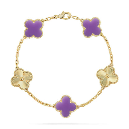 [Amore Jewelry]CLOVER 5 MOTIF LIGHT PURPLE BRACELET COLLECTION