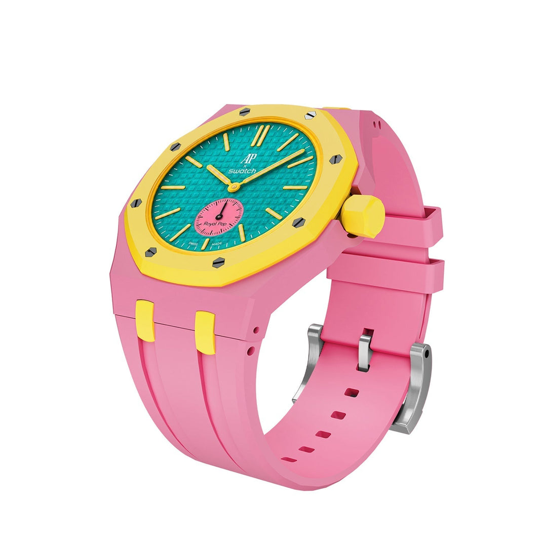 Oak Pop Exclusive Pink And Yellow Silicone Strap