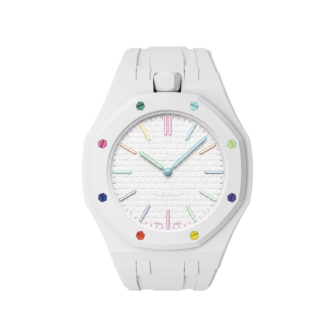 Oak Pop Exclusive  White Silicone Strap