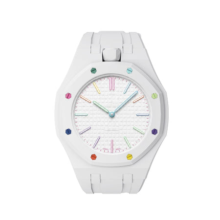 Oak Pop Exclusive  White Silicone Strap