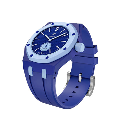 Oak Pop Exclusive Dark Blue And Light Blue Silicone Strap