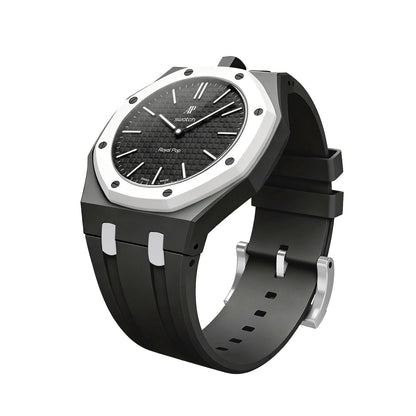 Oak Pop Exclusive Black And White Silicone Strap
