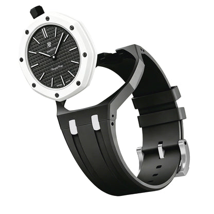 Oak Pop Exclusive Black And White Silicone Strap