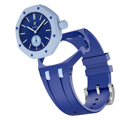 Oak Pop Exclusive Dark Blue And Light Blue Silicone Strap