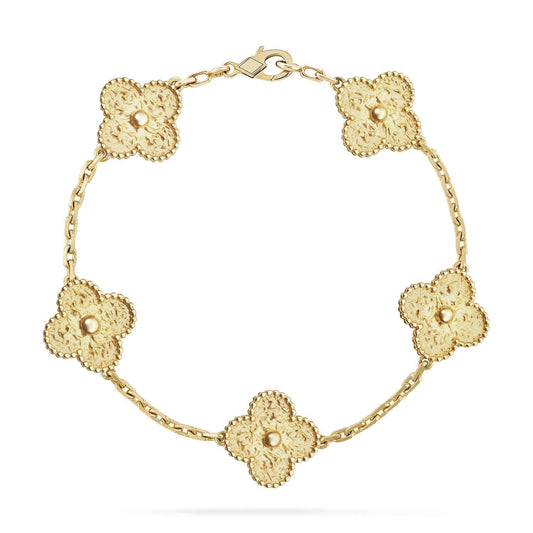[Amore Jewelry]CLOVER 5 MOTIFS BRONZING BRACELET