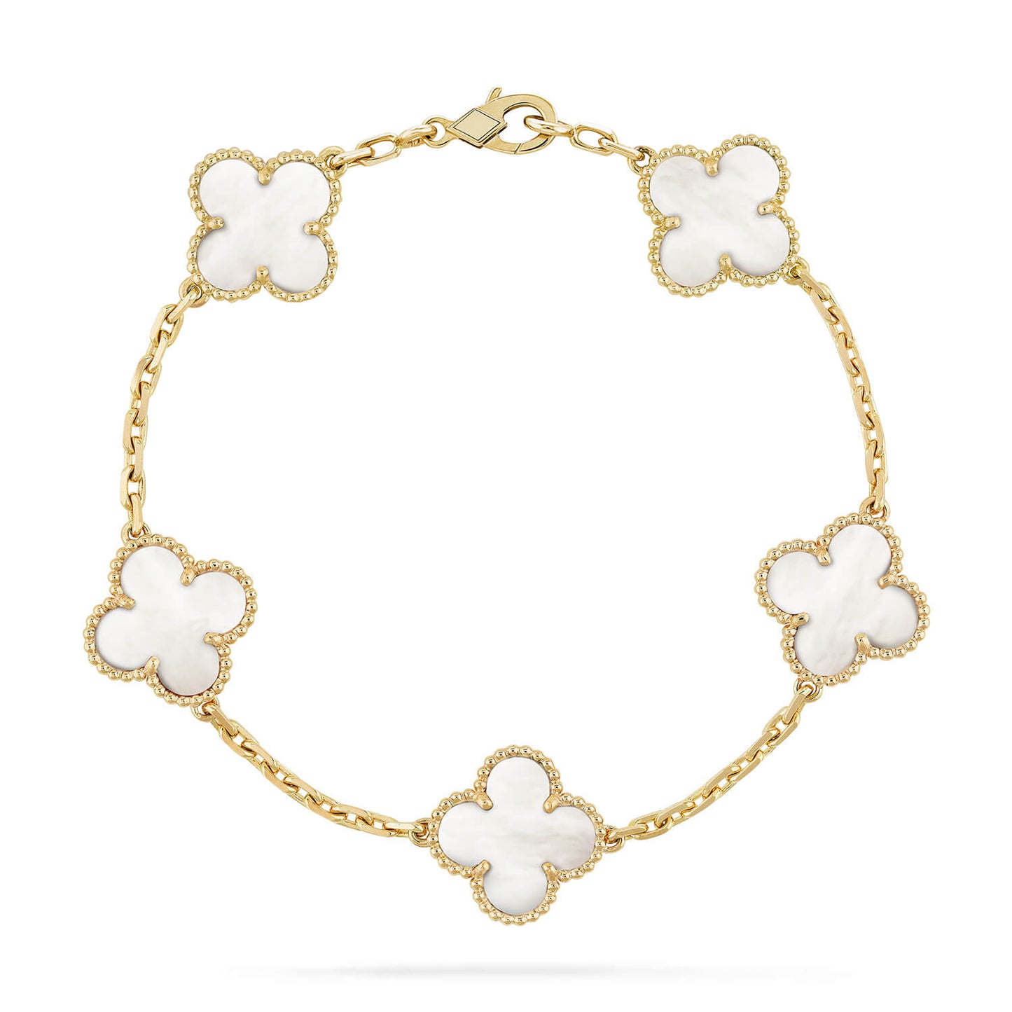 [Amore Jewelry]CLOVER  5 MOTIF WHITE MOP BRACELET